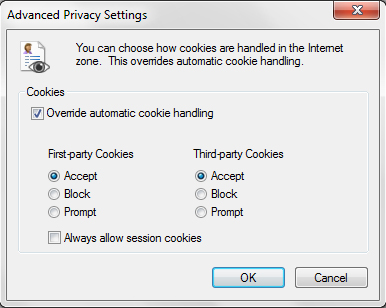 Block all cookies